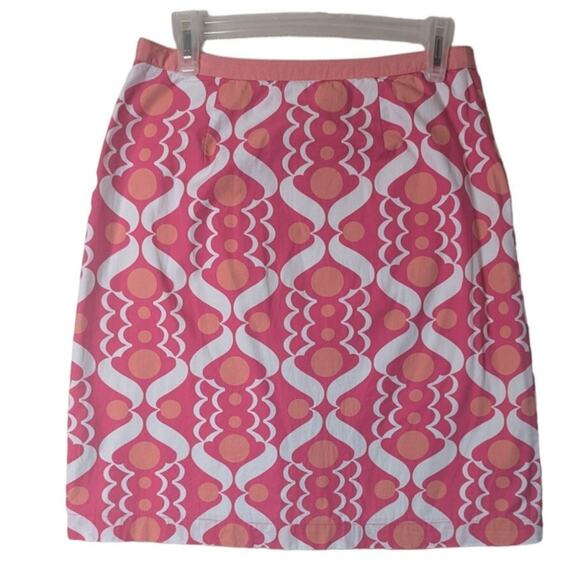 Boden pink white geometric pattern mini casual skirt size 6 - Picture 1 of 5